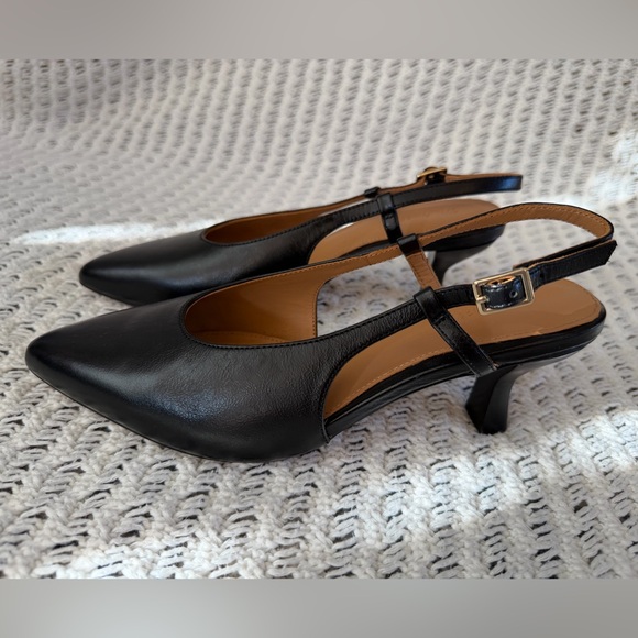 NWOT MADEWELL The Debbie Slingback Classic Black Pointed Toe Pump Heel Women 6.5 - Picture 2 of 10